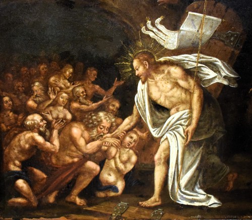 Résurrection et descente aux enfers, école Flamande fin XVIe siècle - Renaissance